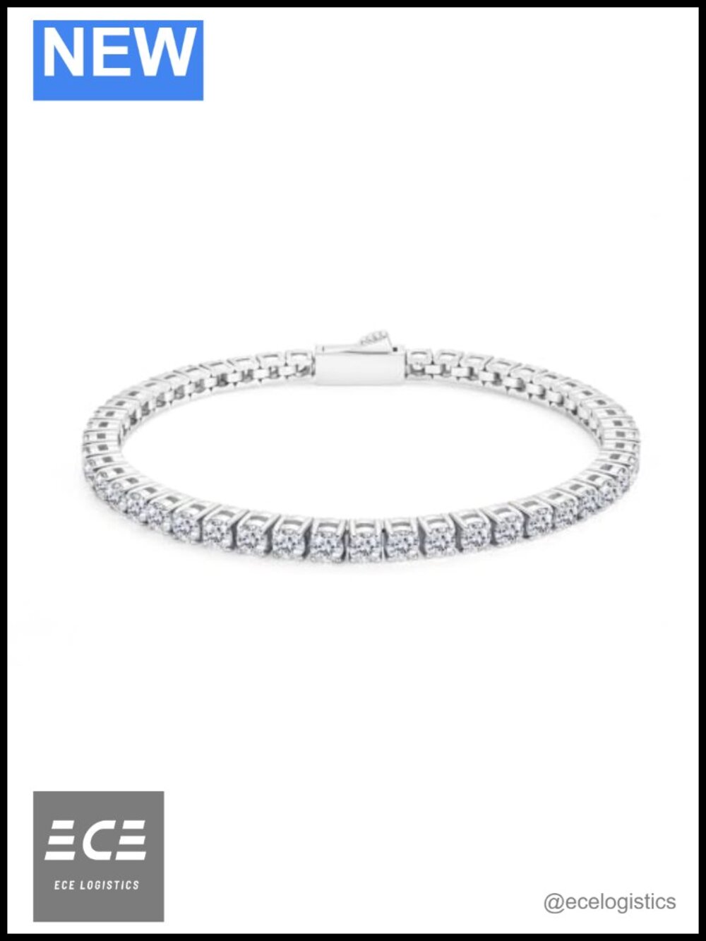 Moissanite Tennis Bracelet D Color VVS1 Classic Chain 6.5in